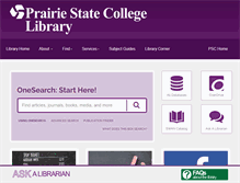 Tablet Screenshot of library.prairiestate.edu